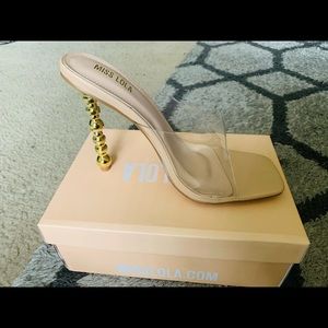 Clear heeled sandals